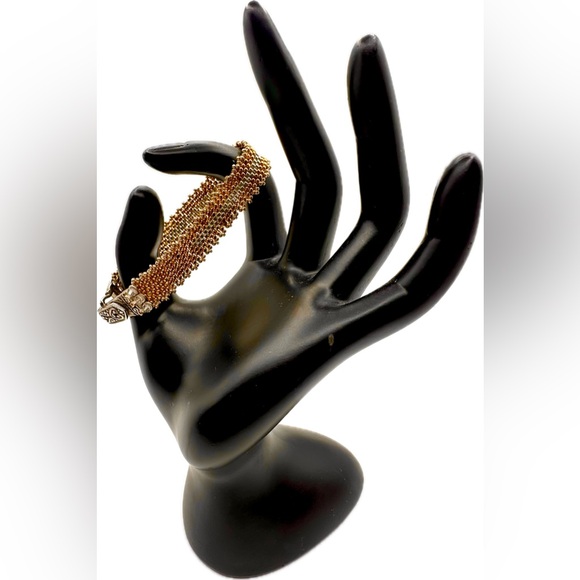 New Elegant Thin Sterling Silver & Gold Bead Bracelet, Excellent Condition - Picture 6 of 13